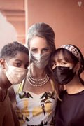 Sahara Reversible Face Mask premium metallic leopard print satin material