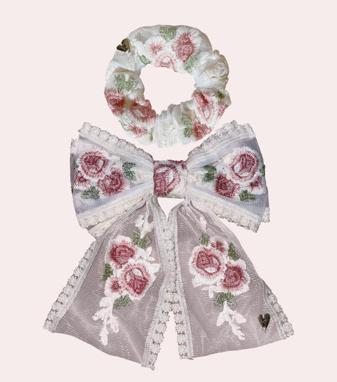 Fleur Embroidered Scrunchie