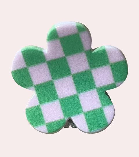 Mini Checkered Hair Claw Set