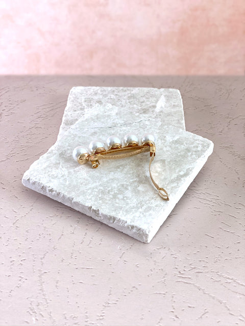 Maya Hair Barrette designed with strong acetate material with ivory shell pearls